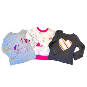 Cat & Jack | Girl’s Long Sleeve Tee Shirt Bundle | 3T